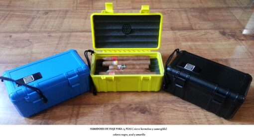 HUMIDOR DE VIAJE AZUL PARA 15 PZA