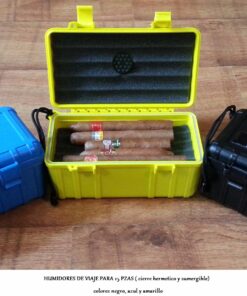 HUMIDOR DE VIAJE AMARILLO PARA 15 PZA