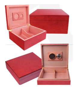 HUMIDOR COLOR CAOBA BORDES RECTOS P/75 PZAS