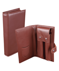 PURERA ESTUCHE CON 3 COMPARTIMENTOS COLOR CAFÉ