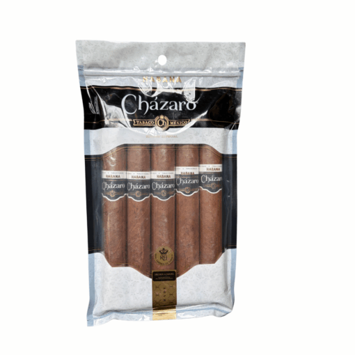Puro Cházaro Habana Toro, formato 6x52, capa Habano, fortaleza suave a media. Tabaco Negro San Andrés mexicano.
