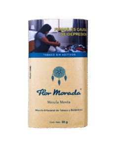 Tabaco Flor Morada Menta cartera artesanal de 35 gramos