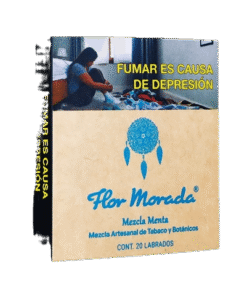 Flor Morada Mezcla Menta cajetilla de 20 labrados artesanales