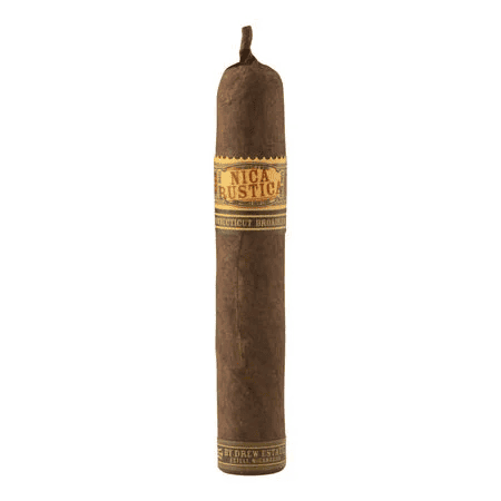 Nica Rustica Short Robusto encendido sobre una superficie de madera en Ciudad de México.